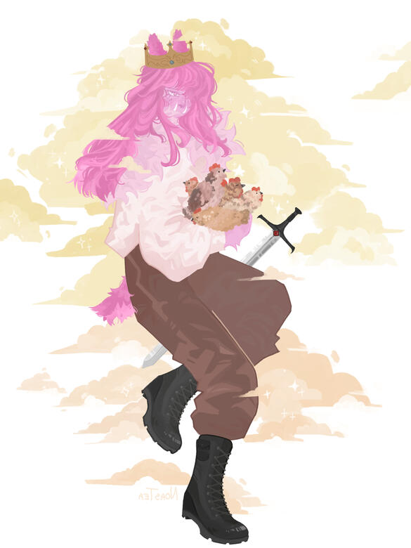 noa - bunnyblade blood god as farmer